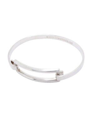 Tiffany & Co Bangle Open Rectangle 925 Sterling Silver Bracelet